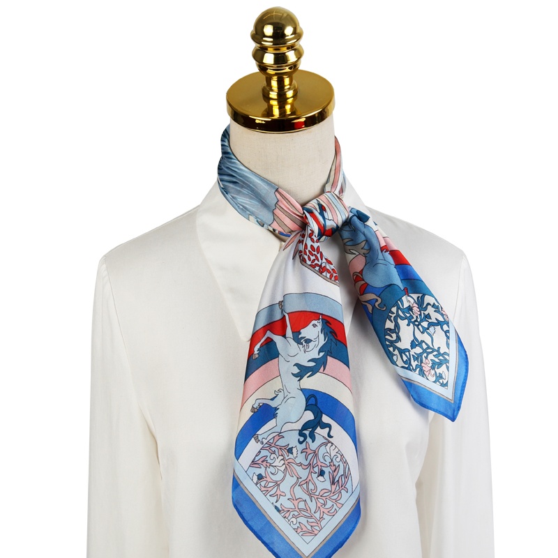 上海故事女春秋70x70中方巾百搭正方形潮牌街头小围巾搭西装丝巾