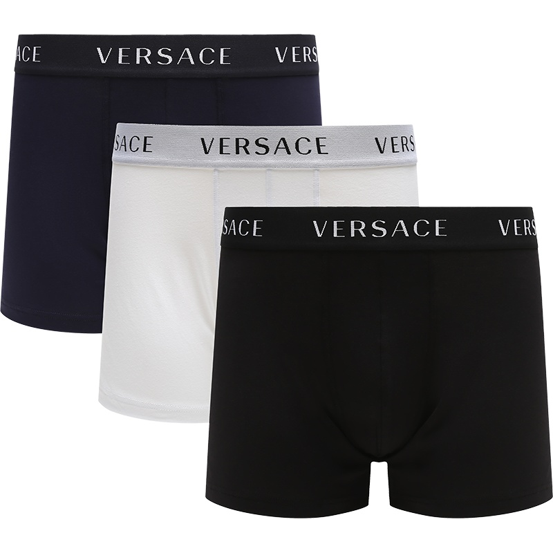 范思哲 VERSACE 男士棉质平角内裤三件套装AU04321 AC00058