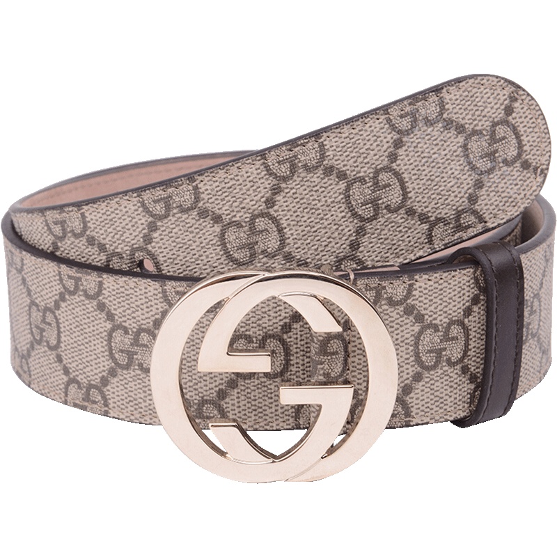 GUCCI 古驰 女士PVC配皮双G金属板扣式皮带腰带 370543 KGDHG