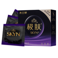 杰士邦 避孕套超薄款极肤肤感柔3只装装避孕套 非乳胶安全套 超薄 超滑 超柔成人用品