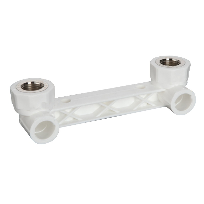 海斯迪克 HK-719 加厚PPR20直接弯头三通 4分热熔水管配件全铜螺纹管件接头内丝外牙 内牙双联底座弯头1个