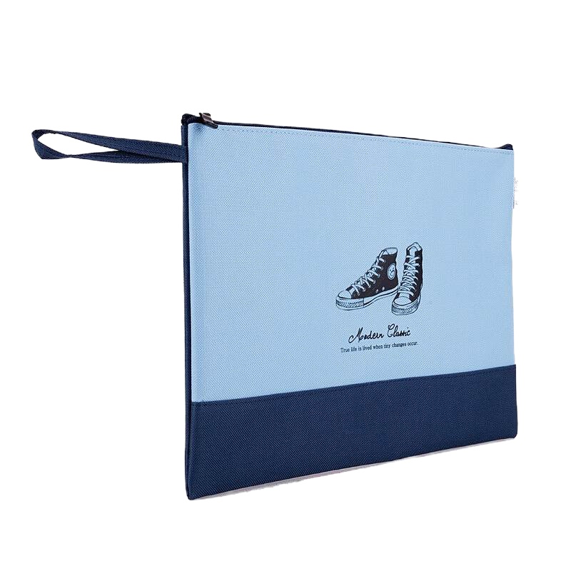 得力72384拉链袋(混)加厚文件 布质网格拉链袋 公文档案袋 资料袋 办公用品