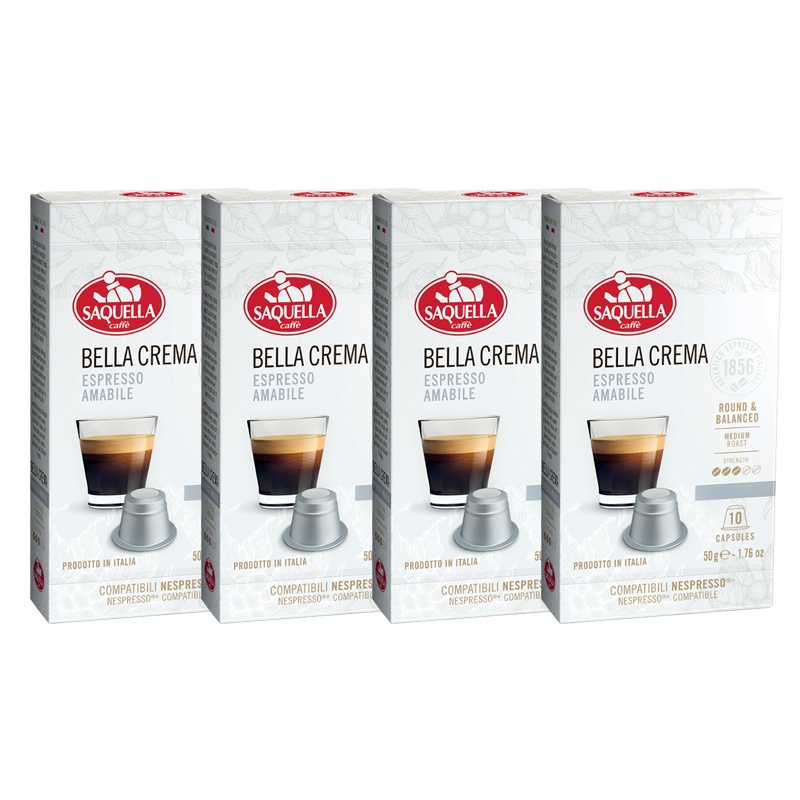 圣贵兰 意大利原装进口胶囊咖啡10粒X4盒装 意式浓缩纯黑咖啡胶囊 柔情胶囊咖啡[2021.12产]