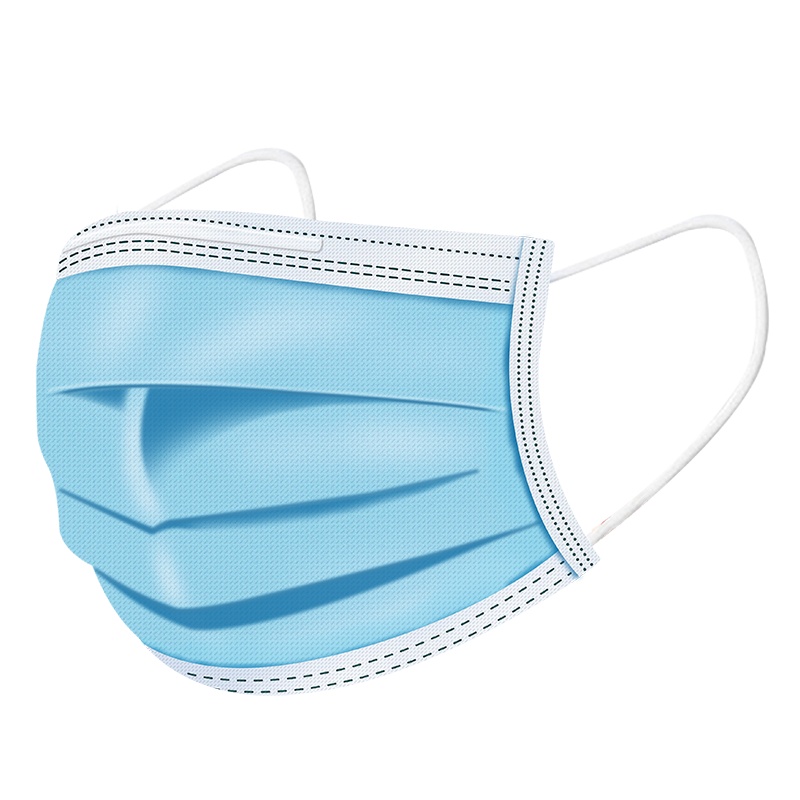 [24小时发货]家家选 蓝色成人防护一次性口罩50片盒装含熔喷布鼻梁骨