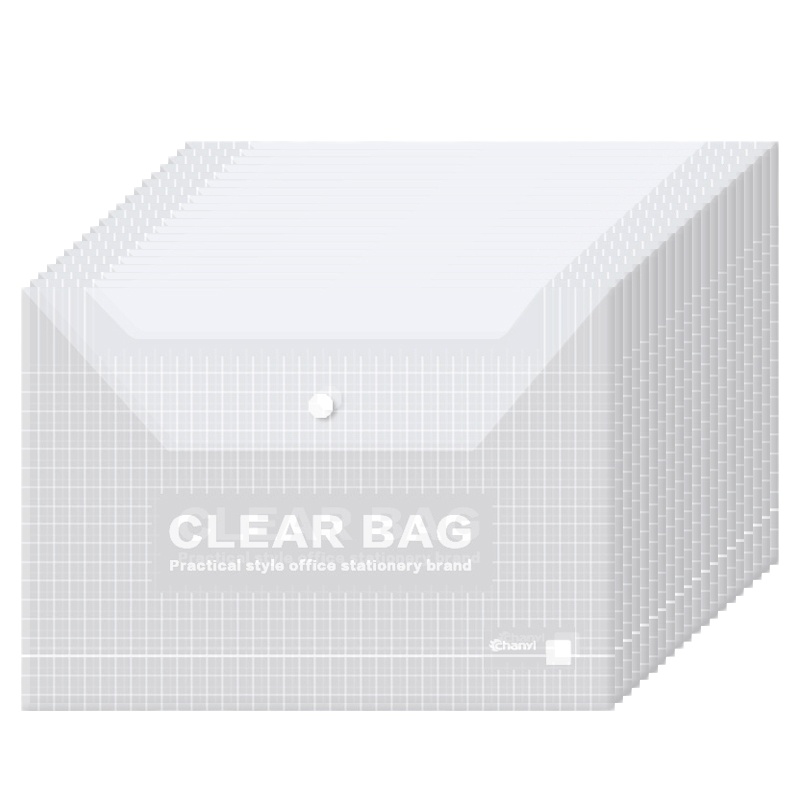 创易(chanyi)20只装A4透明文件袋 公文袋 资料袋 按扣档案袋 办公用品 白色CY209-14C