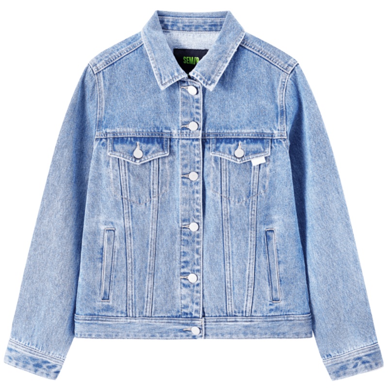 【满198减100预估价：136】森马春外套女时尚牛仔夹克2021年春季新款女装短款洋气女士上衣