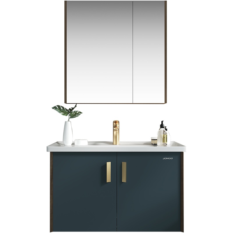 JOMOO 九牧 轻奢浴室柜组合 现代简约洗漱台多层实木卫生间洗手盆浴室柜 A2402