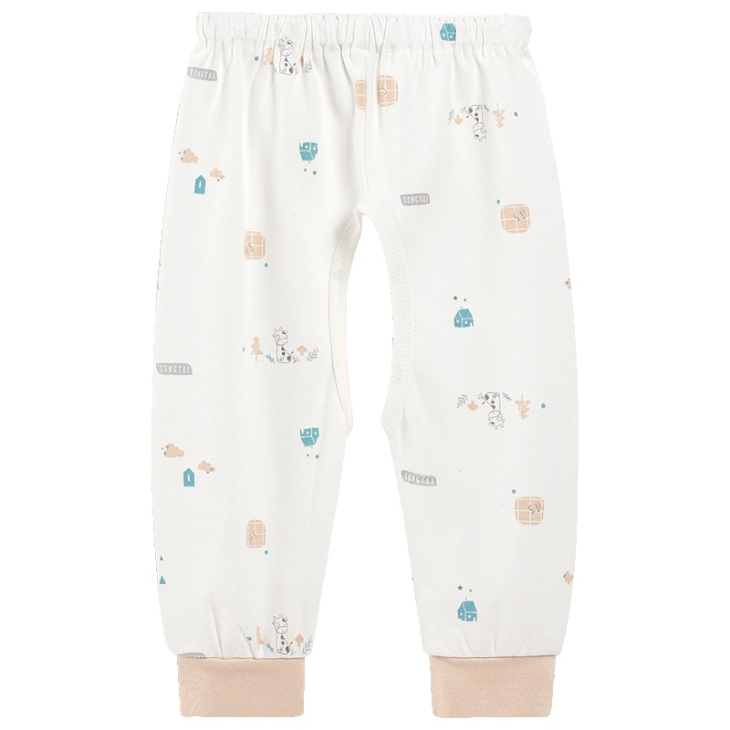 童泰TONGTAI纯棉婴儿内衣裤1-6个月宝宝开裆长裤婴幼儿通用66cm