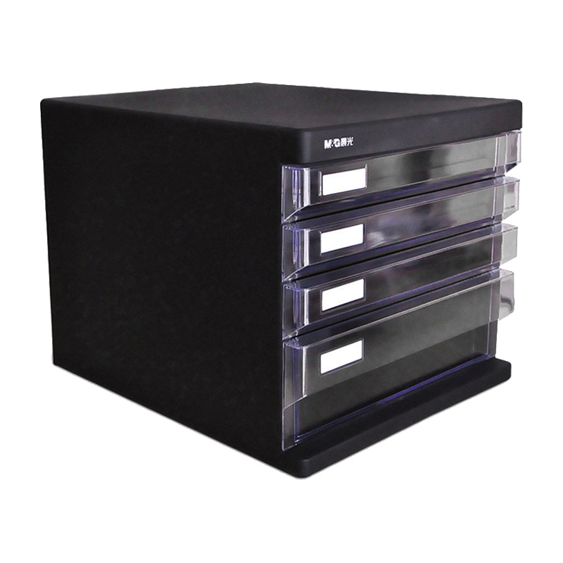 晨光(M&G)ADM95295 四层桌面文件柜黑色 文件抽屉柜 资料柜 收纳柜 抽屉式桌上塑料柜 文件柜