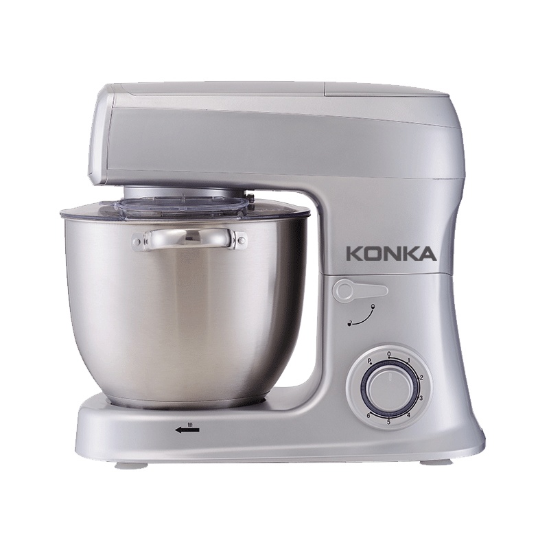 康佳(KONKA)KM-905厨师机家用和面机多功能全自动揉面机搅拌机打蛋器料理机奶油机电子式旋钮式闪亮银三合一+果汁杯