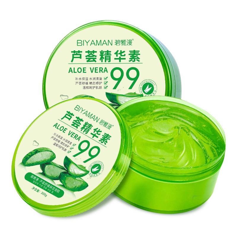 碧雅漫芦荟胶300g舒缓保湿凝胶淡化痘印 细致毛孔 补水保湿 补水面膜 晒后修护睡眠乳液面霜男女通用