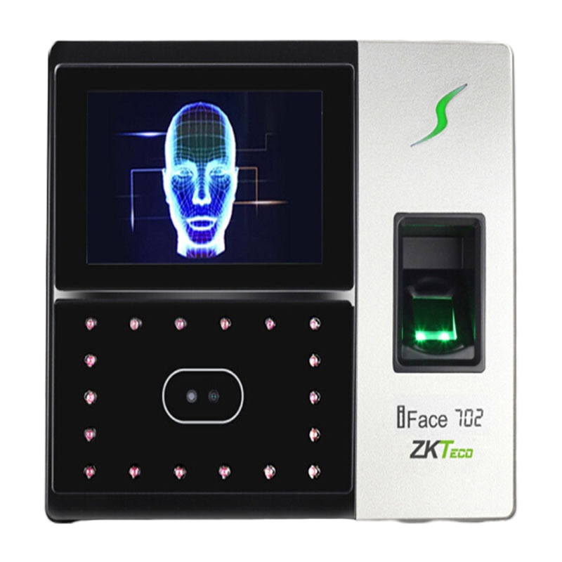 中控(zkteco) 中控智慧(ZKTeco)iFace702 指纹加人脸识别考勤机 混合识别门禁打卡机