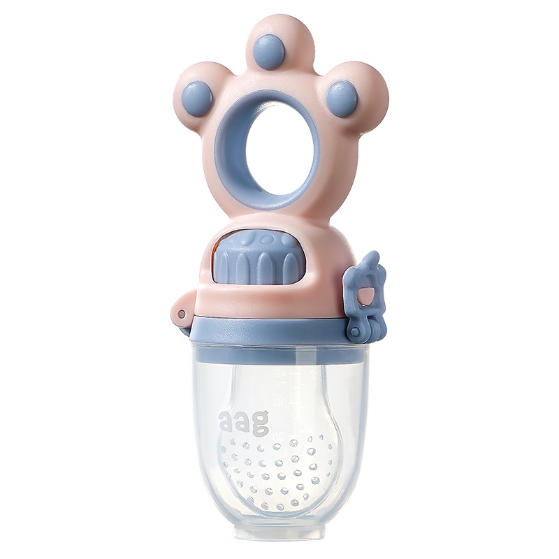 aag婴儿吃水果汁咬咬袋玩 乐奶嘴宝宝果蔬辅食神器牙胶磨牙棒工具-暮粉 yy