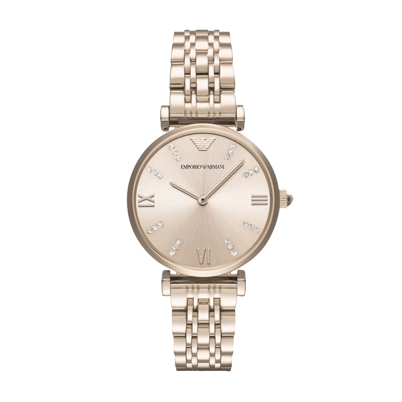 Armani阿玛尼手表 满天星时尚腕表简约钢带石英表女表 生日礼物 送女友AR11059