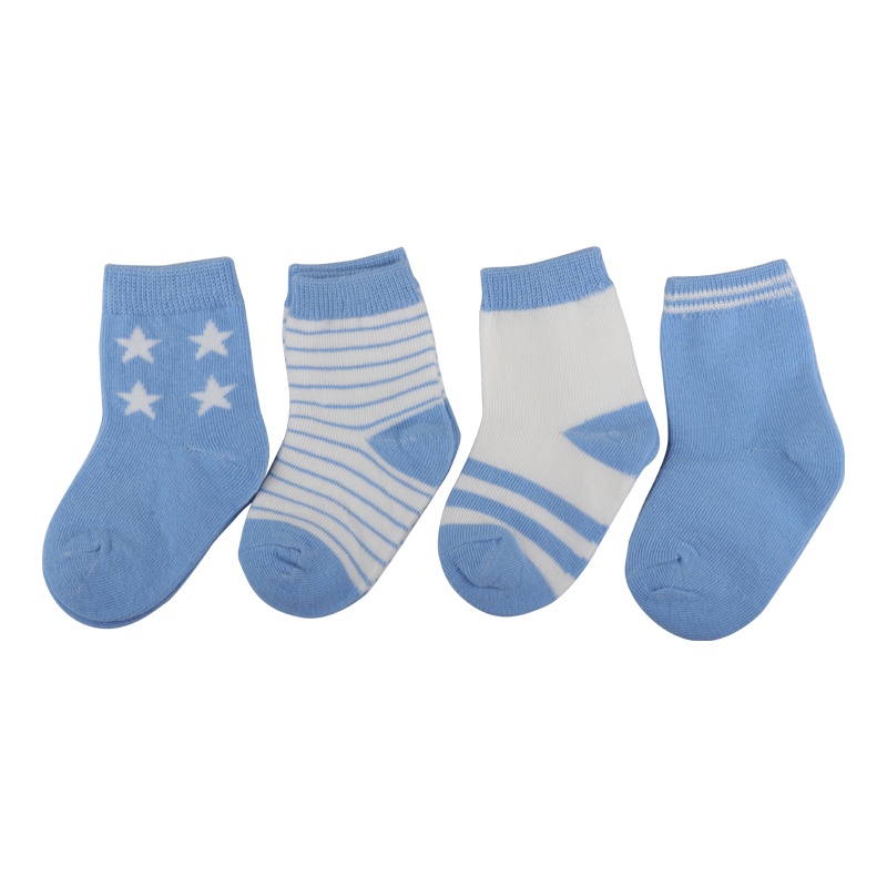 巴布豆配饰4双装儿童袜四季款纯棉袜0-7岁