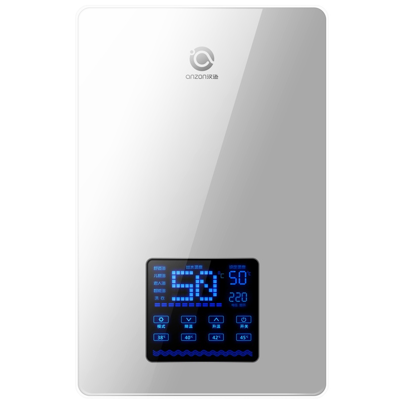 汉逊X7（HANXUN）即热式电热水器DSK-90智能恒温触控洗澡淋浴小型快速热直热 免储水超薄磁化任意安装 银色9KW
