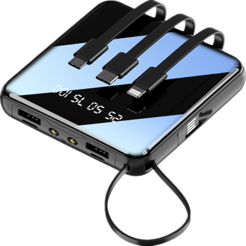 裳品红颜镜面数据线移动电源8000毫安