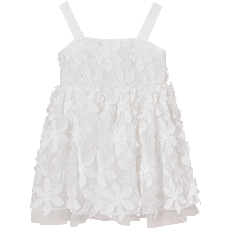 女童夏装新款吊带公主裙高档水溶蕾丝太平鸟儿童宝宝连衣裙