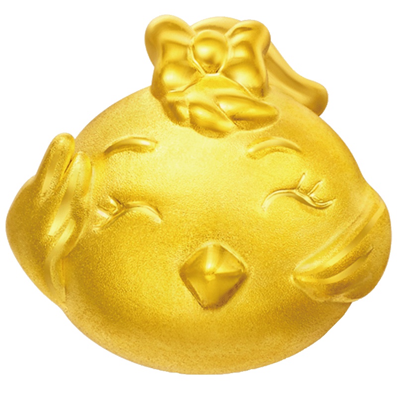 周大福生肖幸福鸡足金转运珠黄金吊坠R19089