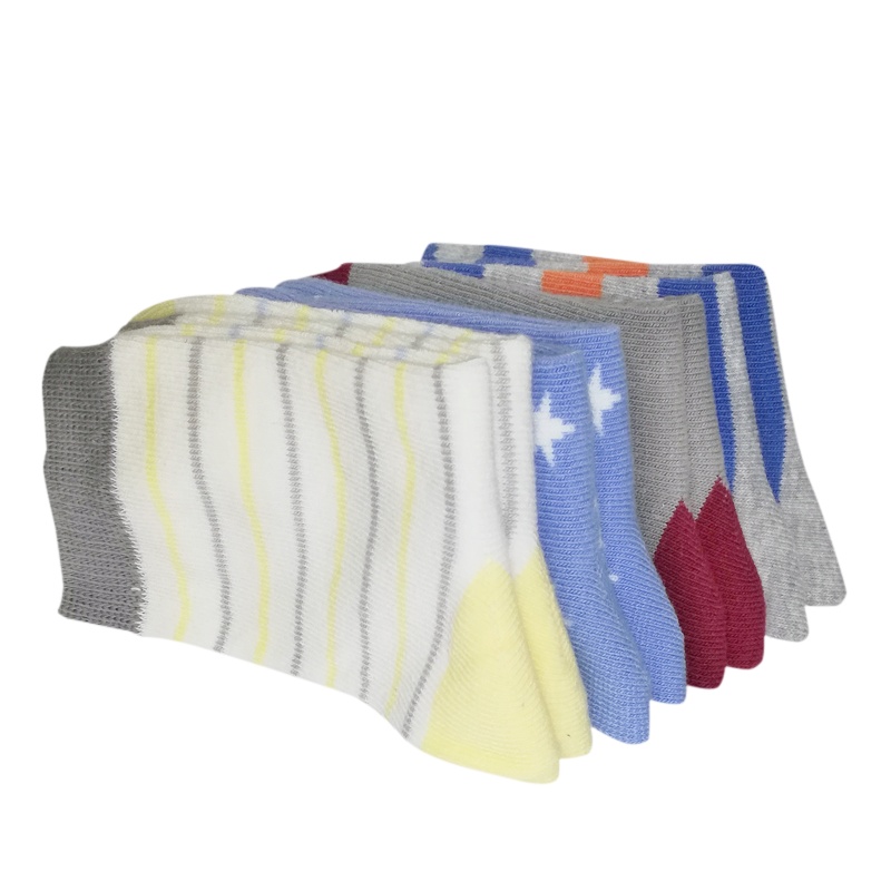 巴布豆配饰儿童袜四季款男孩常规4双装男款电脑袜0-7岁男宝