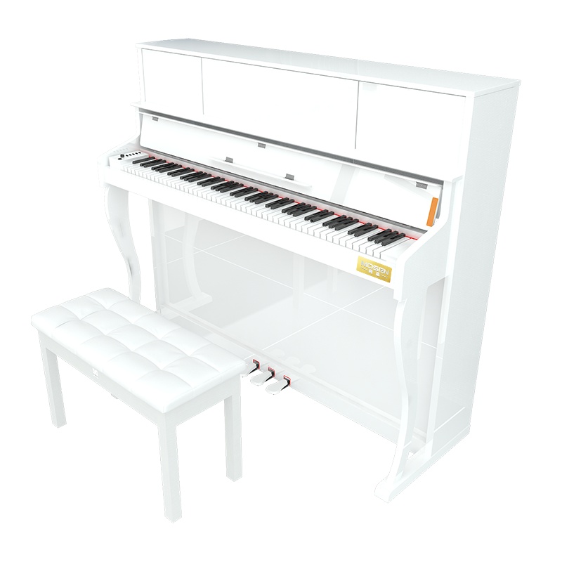 莫森(MOSEN)智能立式电钢琴MS-299G 数码钢琴88键重锤三踏板 专业演奏电子琴钢琴+原装配套配件(烤漆白色)