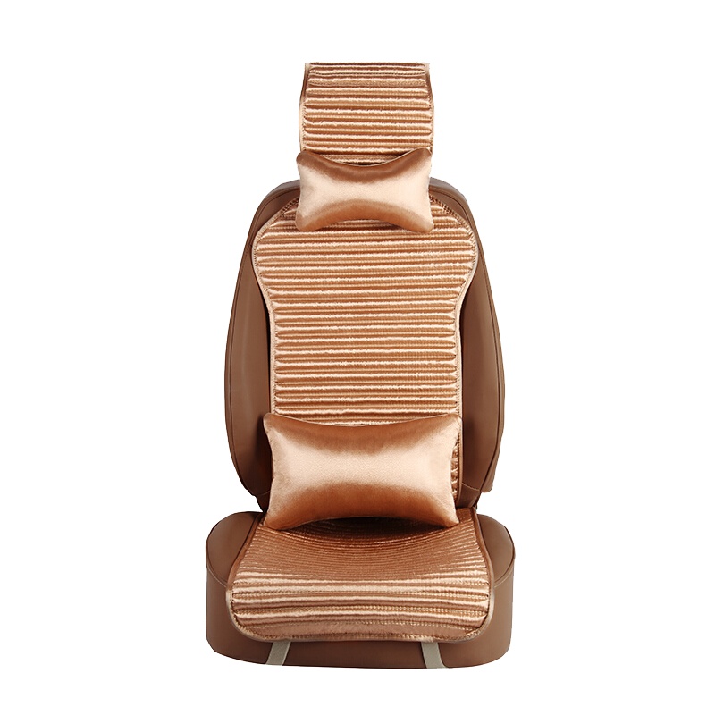 布雷什(BOLISH)五座四季通用汽车坐垫冬季毛绒养生座垫ix35朗动起亚小蛮腰汽车座垫车内饰品豪华款温馨米