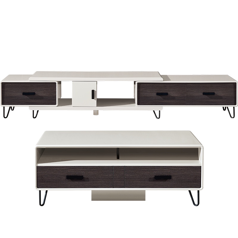 全友家居茶几电视柜组合现代简约轻奢可伸缩电视柜客厅家具125306