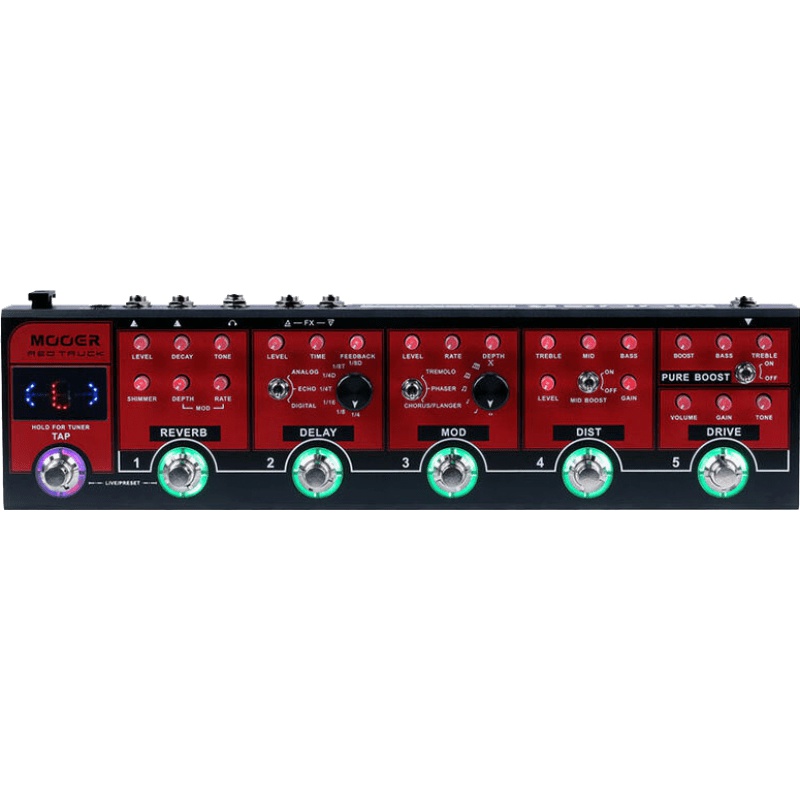 MOOER红黑卡车Red Truck过载失真激励延时混响合唱颤音 组合式单 乐器配件