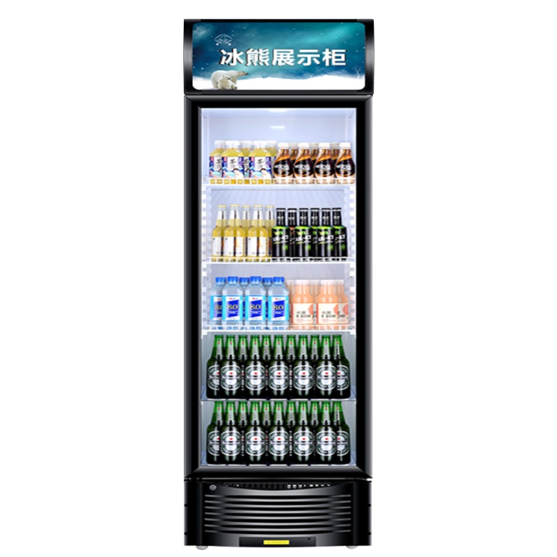 冰熊(bing xiong)LC-218升展示柜商用大容积 立式玻璃冷藏陈列柜 单门饮料酸奶超市便利店冷柜冰柜
