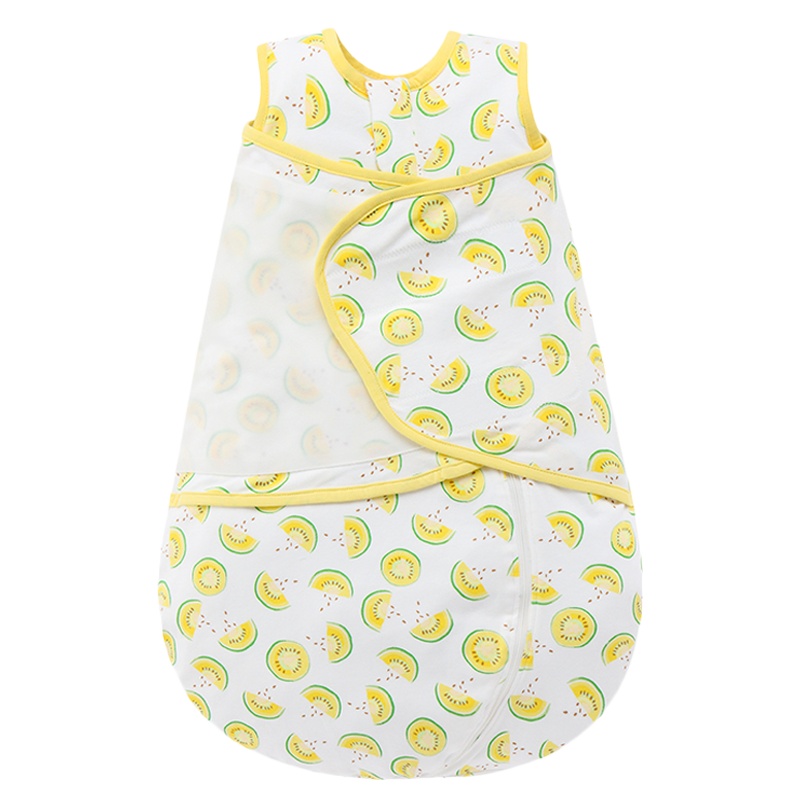 米乐鱼0-6月新生儿薄夹棉包裹睡袋 婴儿宝宝防惊跳包巾襁褓 双向拉链防踢被抱被
