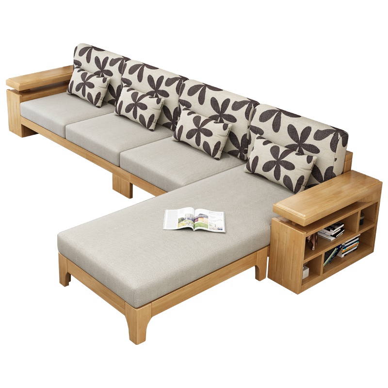 天惠子 沙发 中式实木沙发组合农村小户型冬夏两用转角木质储物沙发客厅套装