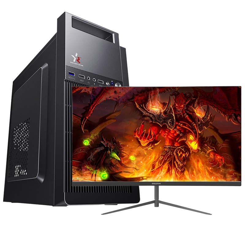 世纪之星 AMD八核A9-9820/集成RX 350 GPU/8G内存/256GB固态 家用办公商务 无线WiFi DIY组装机 组装电脑 台式电脑 台式机 电脑主机+24英寸