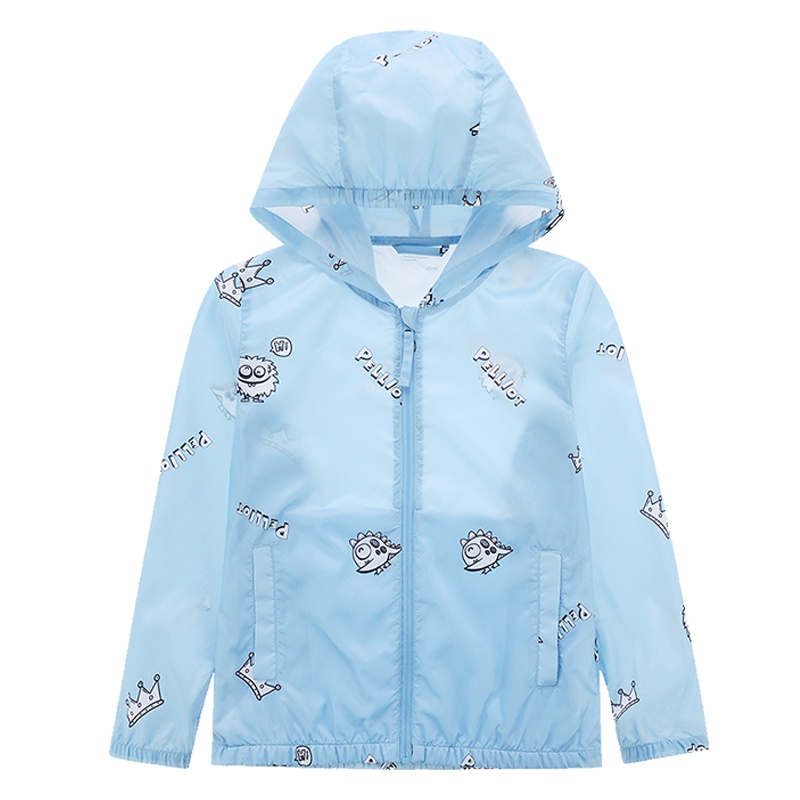 伯希和户外风衣儿童防晒衣男女童春夏外套印花防晒服防紫外线涤纶修身薄款皮肤风衣