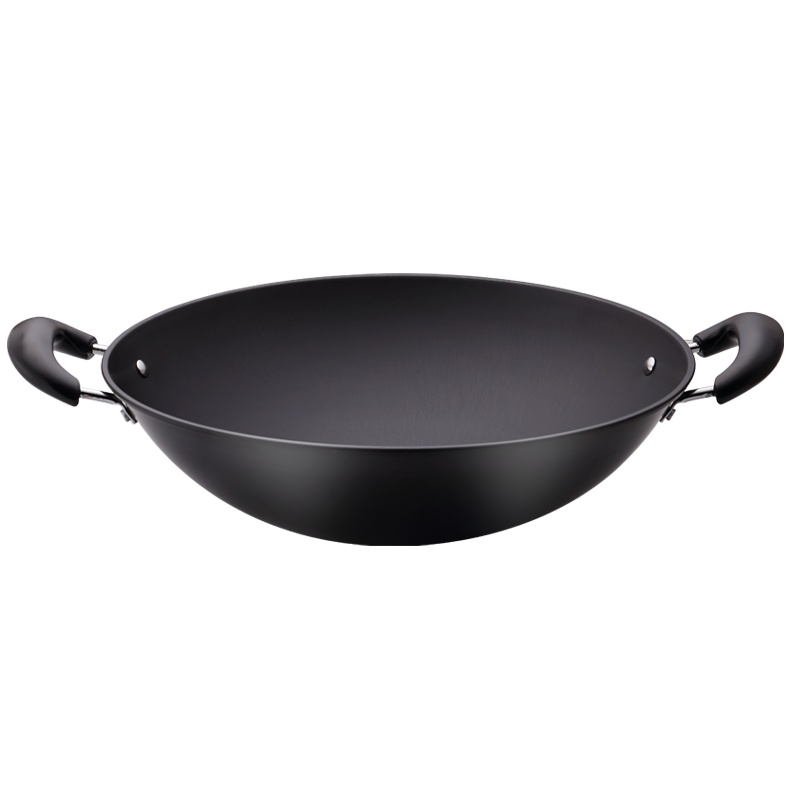 PFT-8065 好帮手真不锈炒锅(圆底无盖)46CM 耐磨抗刮 压铸工艺 受热均匀 加大加深 导热均匀 厚底薄壁
