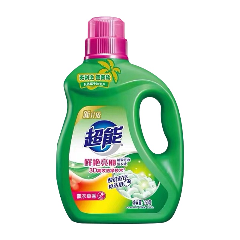 750g超能洗衣液柔顺舒适 植翠低泡+超能柔顺剂500g*3薰衣草香柔顺舒适不伤衣物持久馨香+超能洗衣液500g*3