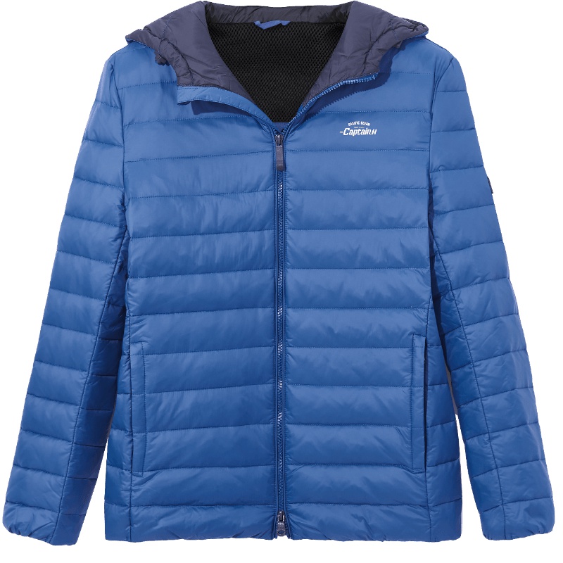 海一家旗舰店男装冬季男士简约连帽字母印花防风保暖羽绒服