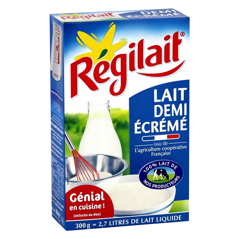 法国进口 瑞记Regilait 半脱脂成人奶粉 中老年人奶粉300g【6盒装】