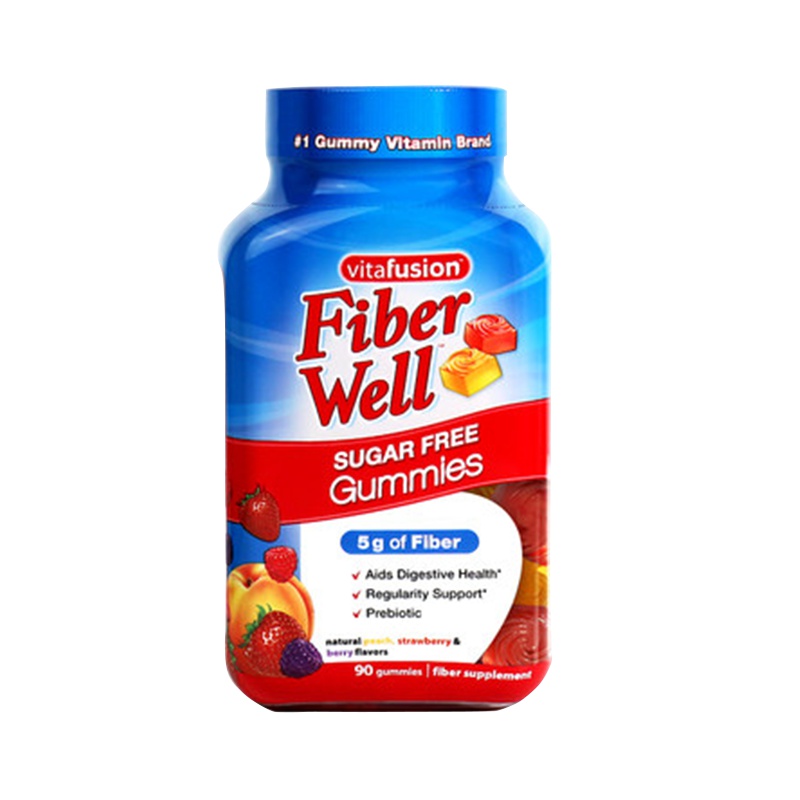 美国vitafusion成人纤维软糖膳食纤维果蔬膏清肠道排宿便代餐90粒 膳食营养补充剂
