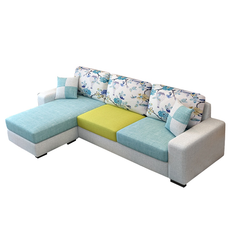 一米色彩 沙发 简约现代布艺沙发小户型左贵妃整装组合可拆洗右转角2.1米三人位布沙发 客厅家具