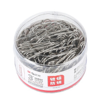 晨光(M&G)3#镀镍防锈回形针金属曲PVC桶装曲别针200枚/盒ABS91697