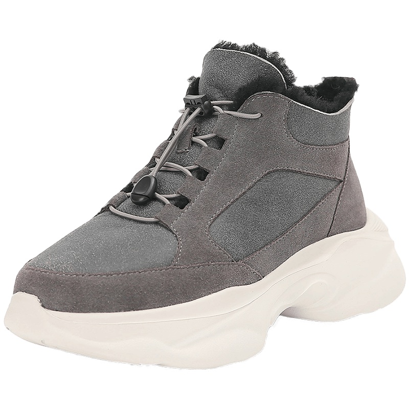 JUMBO简帛老爹鞋冬澳洲羊皮毛一体加绒女鞋保暖百搭3307