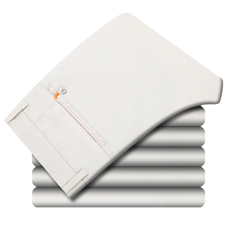 LEEVIRHINO秋冬新款商务男士休闲裤宽松直筒弹力中高腰西裤男士休闲裤男士大码男装青中年工装裤男裤长裤子李维犀牛