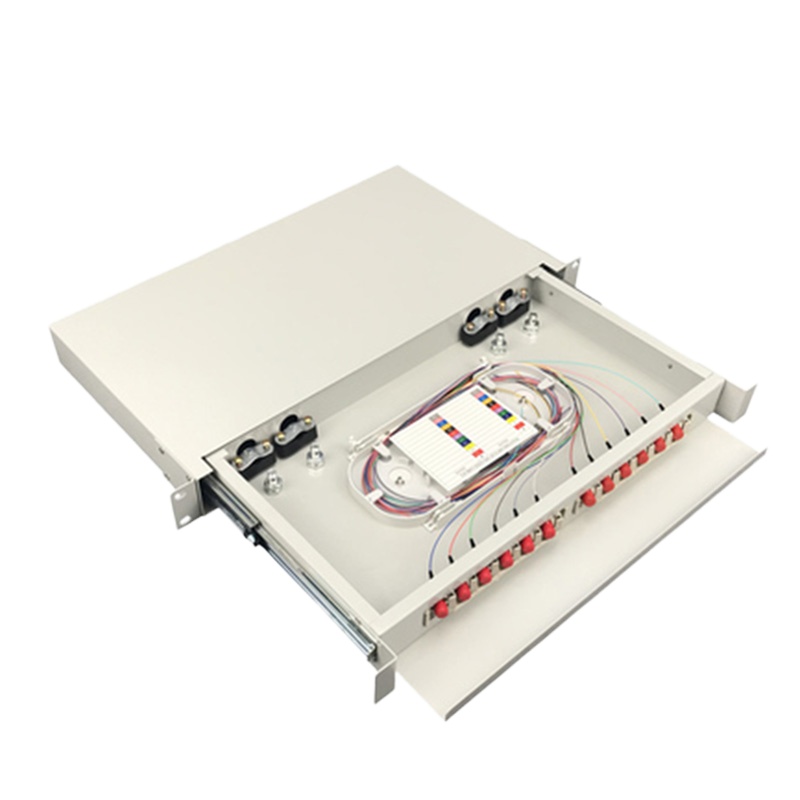 YKFIBER电信级满配FC12芯抽拉机架式终端盒光纤配线架接线盒