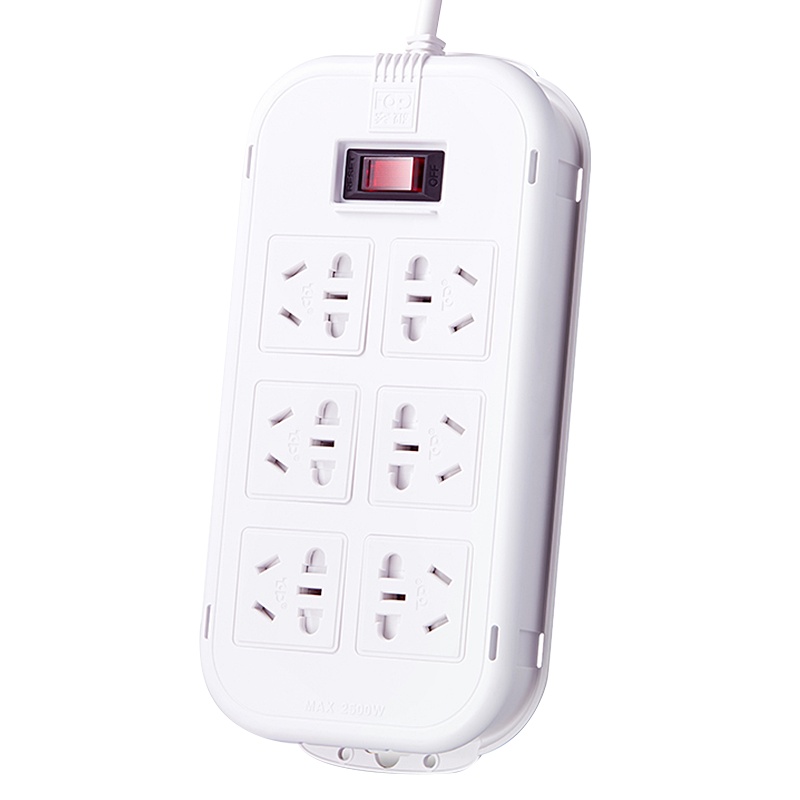 突破（TOP）T1K62(5m) 六位插孔全长5米新国标带儿童保护门总控开关插座D系列拖线板/插座/插线板排插接线板白色