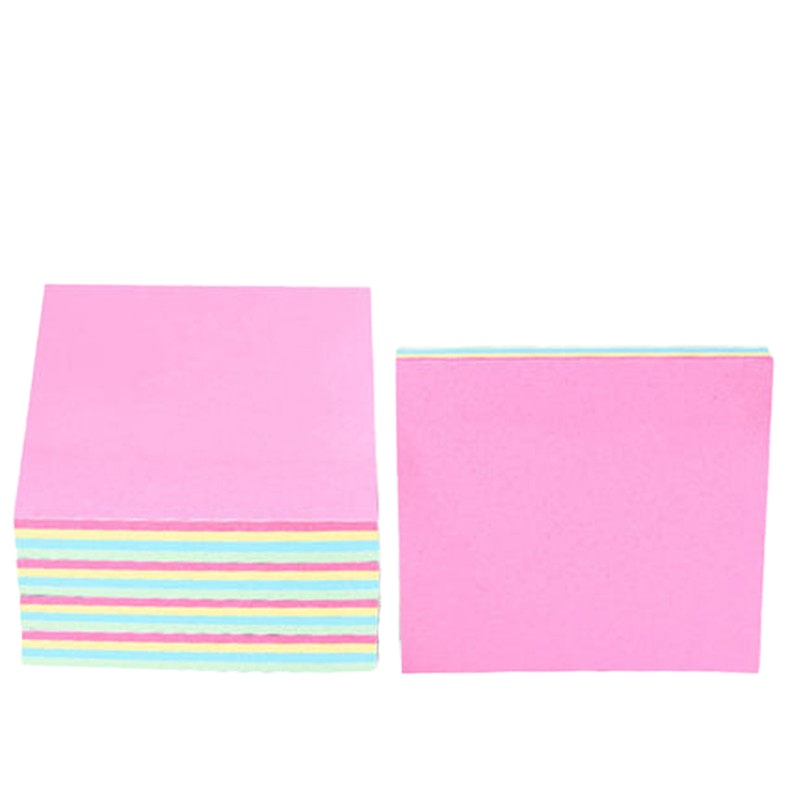 创意 百事贴大号记事学生用可爱可撕小号便签本贴纸便条纸优事贴 CY7652-方形四色款-五本装