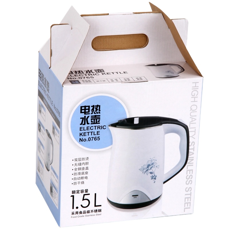 得力(deli)0765 电热水壶 1.5L 外塑内钢 白色