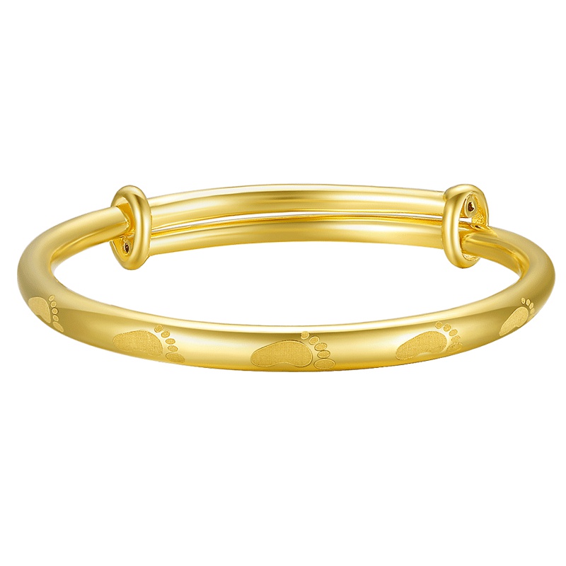 周大生黄金饰品黄金宝宝手镯足金999婴儿小孩儿童金手镯脚丫金镯子金饰
