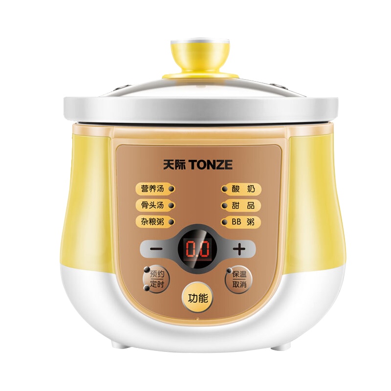 天际(TONZE)电炖锅婴儿家用陶瓷隔水炖煮粥神器煲汤宝宝燕窝小炖盅bb煲1L升迷你养生炖锅煲汤DGD10-10EWD