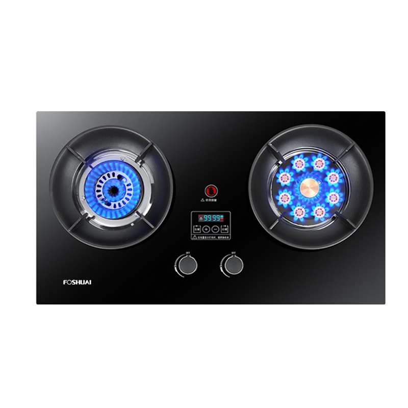 方帅(FOSHUAI)家用燃气灶液化气灶 JZY-B鸳鸯猛火灶台式打火灶 台式煤气灶双灶企业价 钢化玻璃嵌入式双眼灶灶具