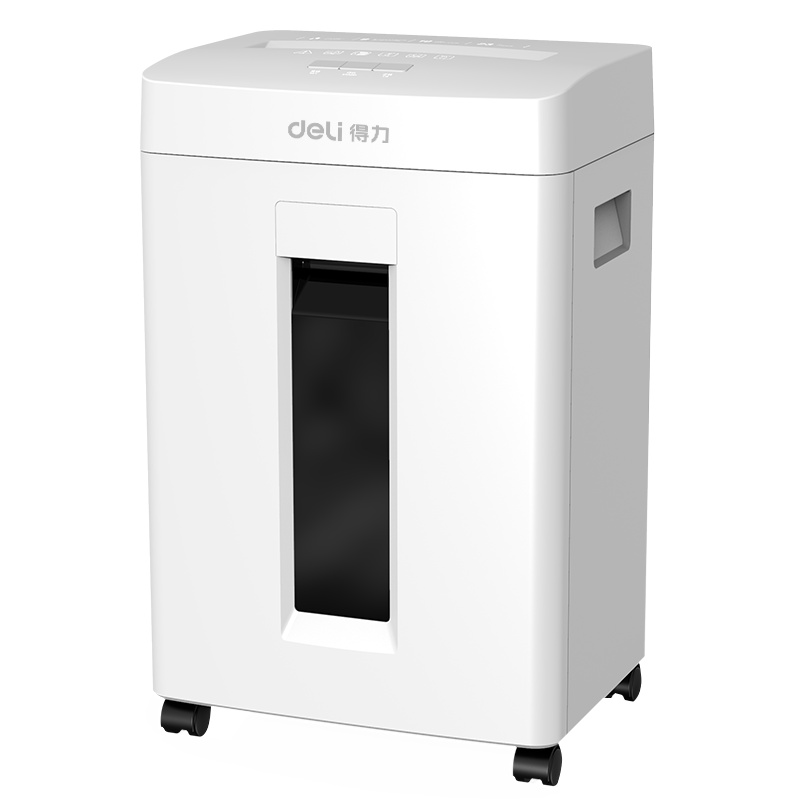 得力(deli)34251碎纸机 单次可碎8张 23L大容量 5级高保密碎纸机 白色 多功能商用 白色